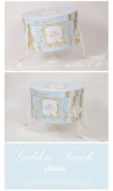 Trusou botez albastru brodat pentru baieti cu trandafiri aurii, Golden Rose 10